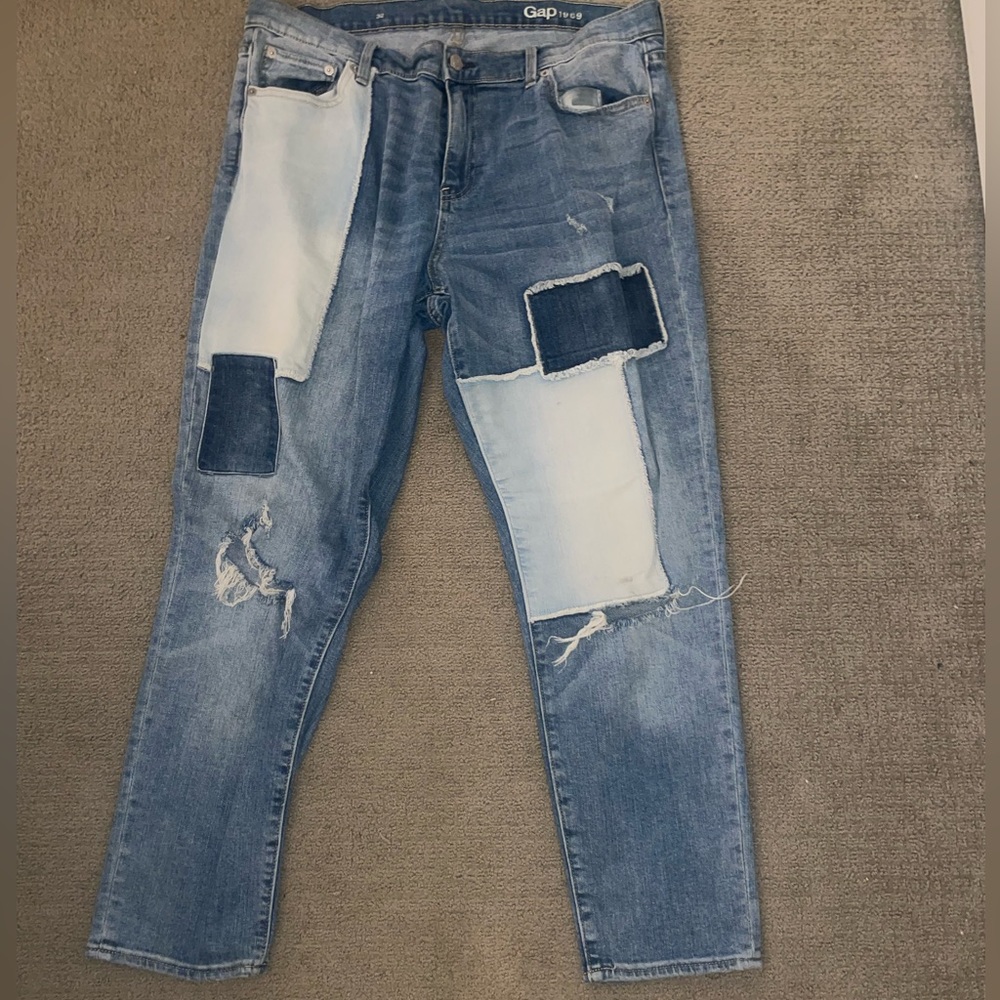 Gap patchwork denim jeans.